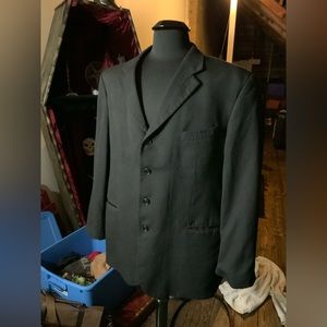 Jones New York mens black 46R single breasted suit jacket sport coat